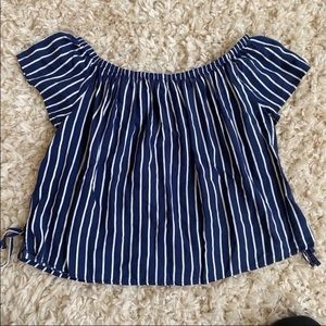 Cute Off-Shoulder Striped Summer Top